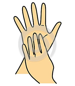 Hand gesture, hand sign, number 9,  both hands,  jpeg  illustration photo